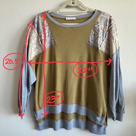 Free People We the Free Feelin It Tee Army Combo Long Sleeve Tops - Picture 6 of 12